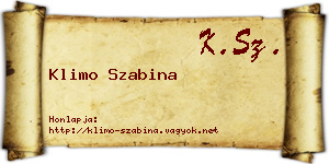 Klimo Szabina névjegykártya