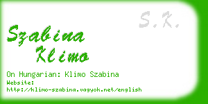 szabina klimo business card